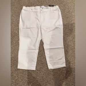 J Jill Cropped White Pants NWT Size 24W